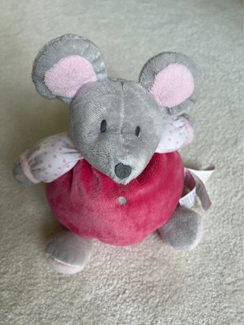 Peluche souris rose boule Obaibi
