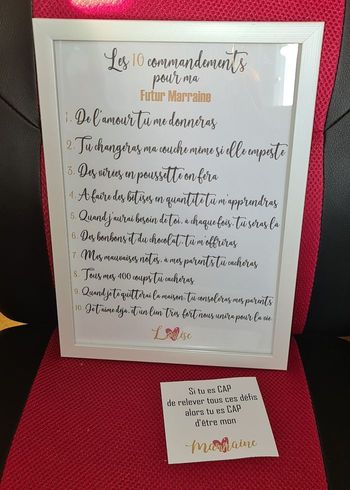 Cadre marraine avec carte