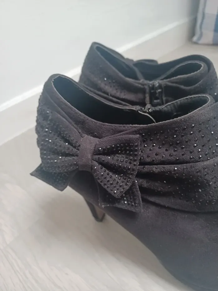 Chaussure à talon noire velour diamant jm diamant - photo numéro 9