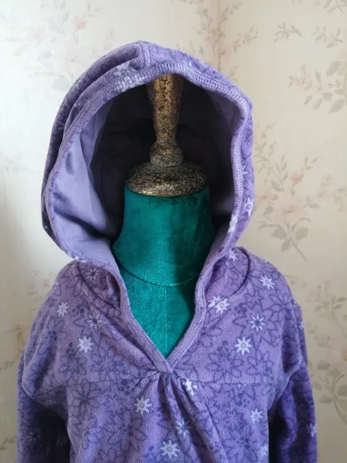 Pull polaire violet à capuche motifs fleurs / in extenso / (8ans) - photo numéro 4