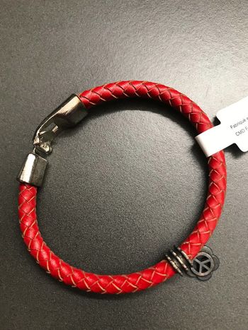 Bracelet Sarah en cuir rouge