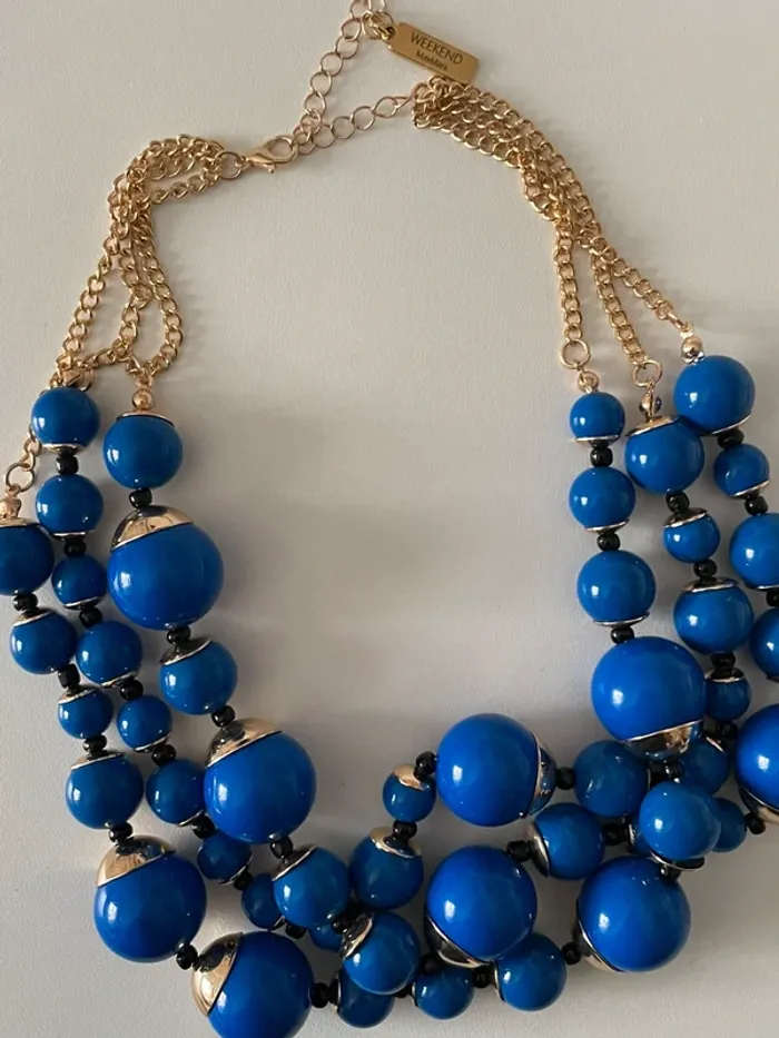 Collier perles bleu royal Week-end Max Mara - photo numéro 7
