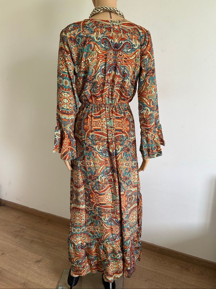Robe longue imprimée neuve en soie Corte Hindu taille unique - photo numéro 5