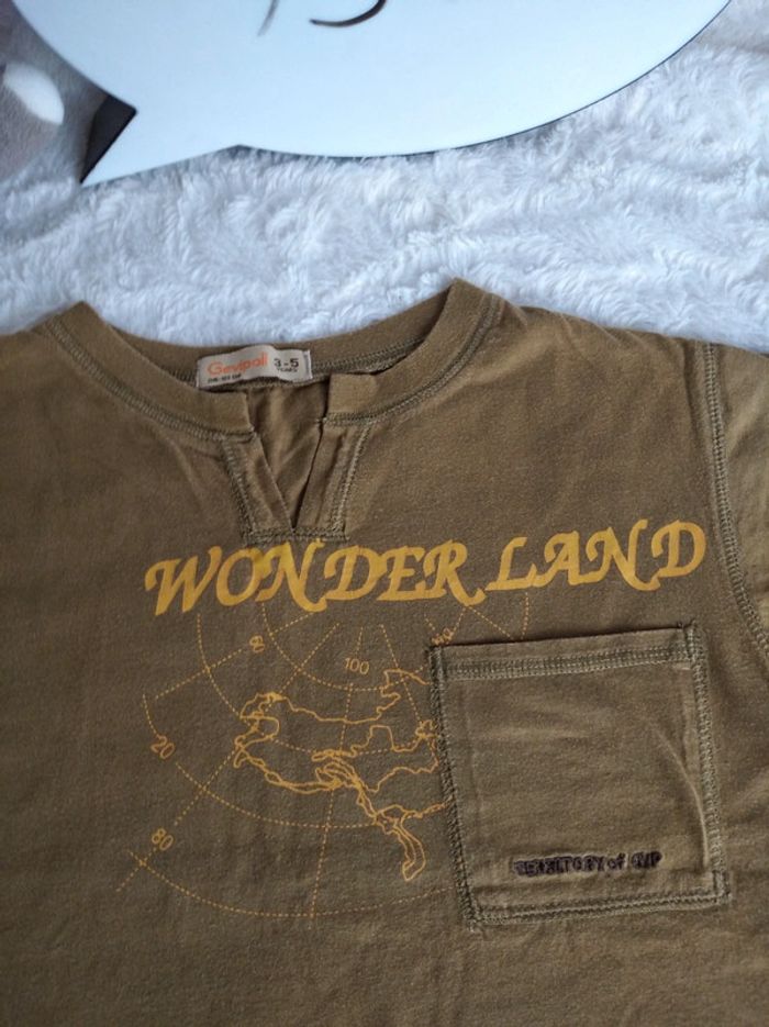 Tee shirt chemise manches courtes Garçon 3/5 ans Wonder Land Gevipall 100% coton - photo numéro 4