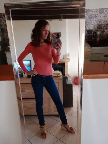 Tee shirt manches longues 36 rose c77