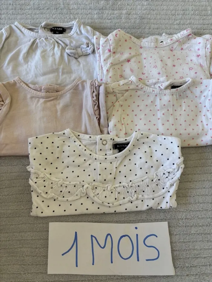 Lot de 5 t-shirt manches longues bébé fille