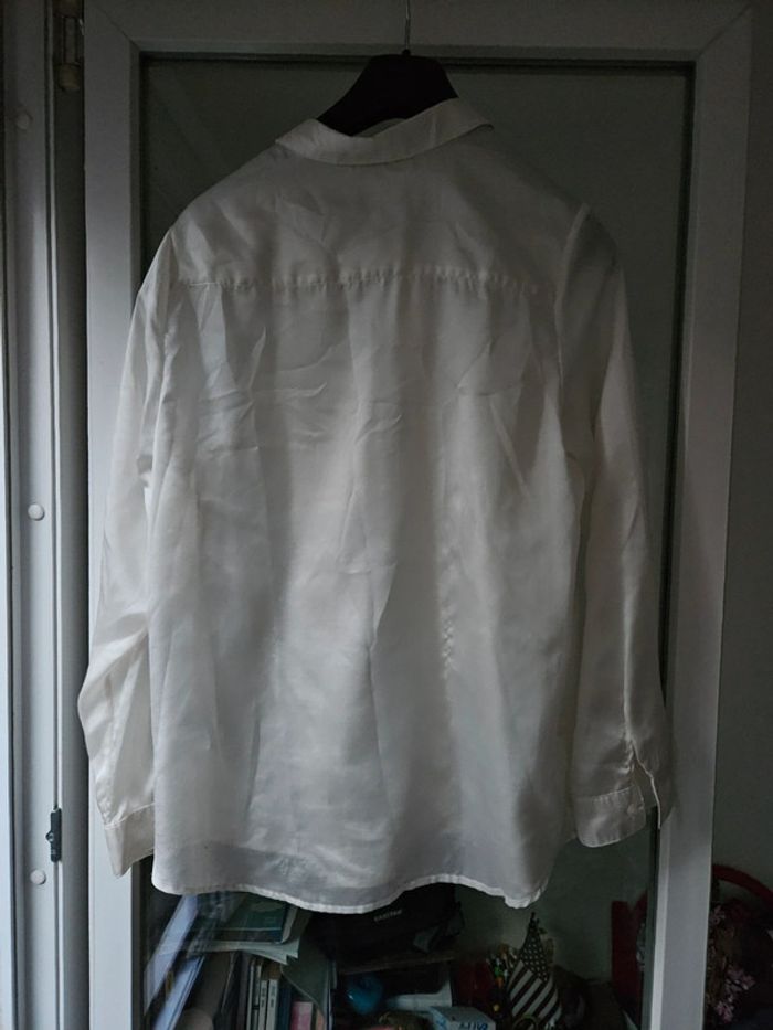 Chemise blanche effet satiné vintage taille 40 - photo numéro 2
