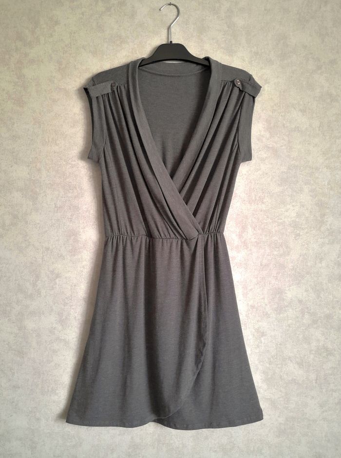 Robe portefeuille grise - Camaïeu