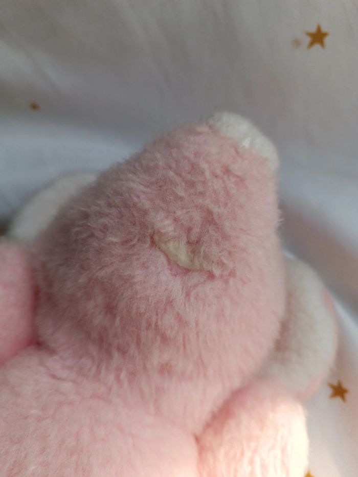 Petite peluche small doudou plush éléphant souris mouse rose pink ajena vintage vtg boulgom hochet - photo numéro 11