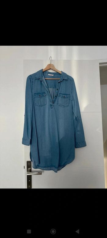 Tunique longue/ robe courte denim façon jean