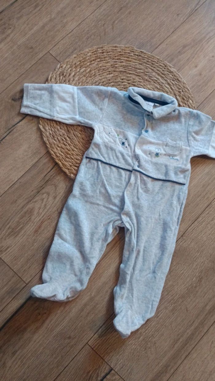 Pyjama velours 12 mois 74 cm aubisou - photo numéro 2
