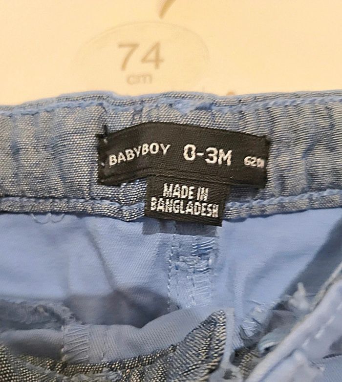 Short bébé garçon bleu "Baby boy" taille 3 mois - photo numéro 3