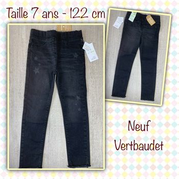 Tregging jean noir - taille 7 ans 122cm Neuf