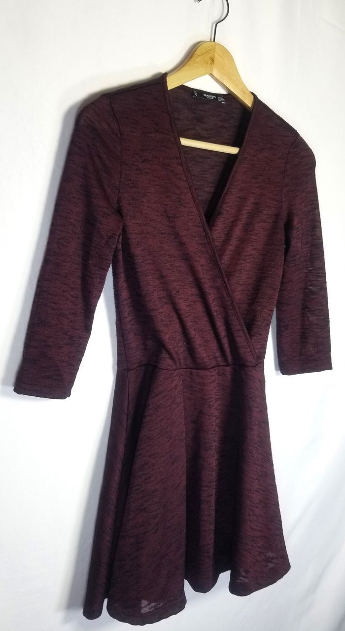 Robe bordeaux Mango - Taille XS - photo numéro 2