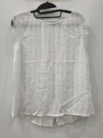 Blouse blanche sans manches – Taille 36