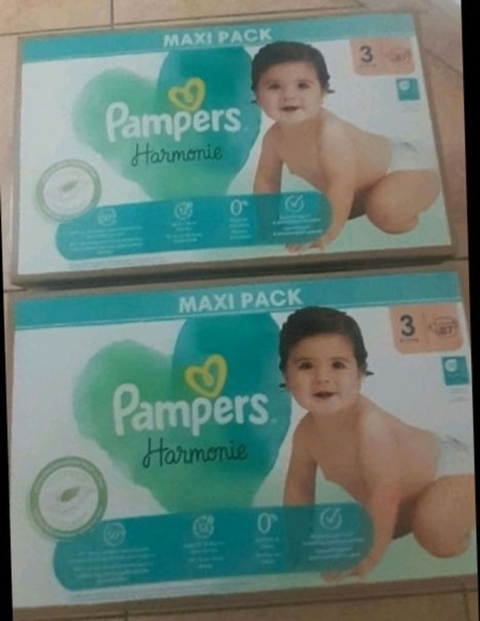Lot 2 cartons Pampers Harmonie Taille 3 - 2x 87 couches