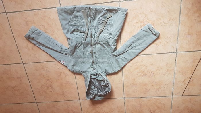 Manteau mi-saison à capuche fille 5 ans kaki Tissaia