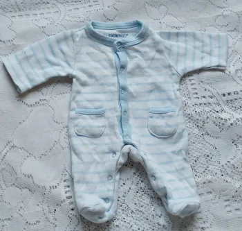 Grenouillère bleu et blanc - confort et douceur, Inextenso, en très bon état, taille naissance