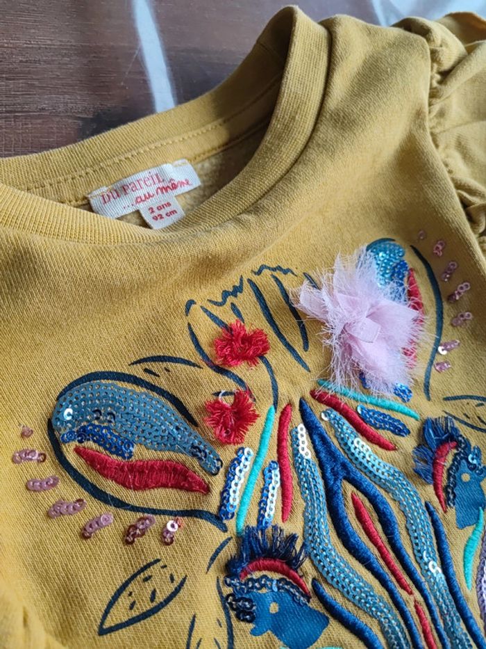 Pull sweat jaune 2 ans - photo numéro 3
