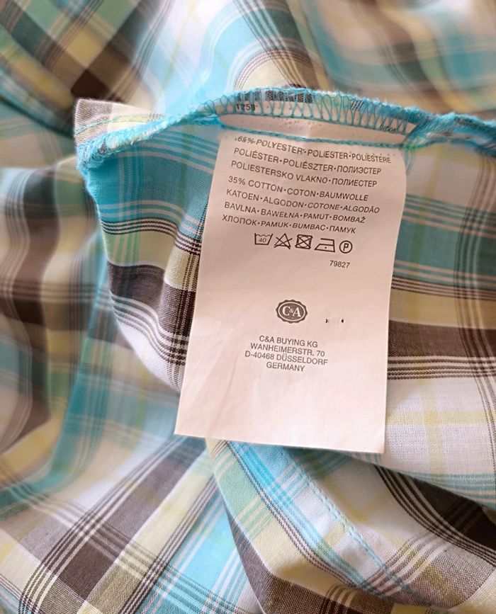 Chemisette / Chemise à manches courtes à carreaux T. 40 Canda 💮 65% Polyester 35% Coton - photo numéro 9