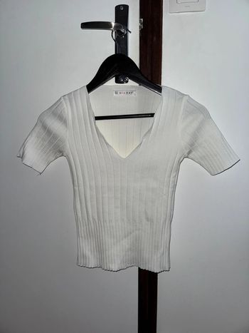 Pull manches courtes blanc