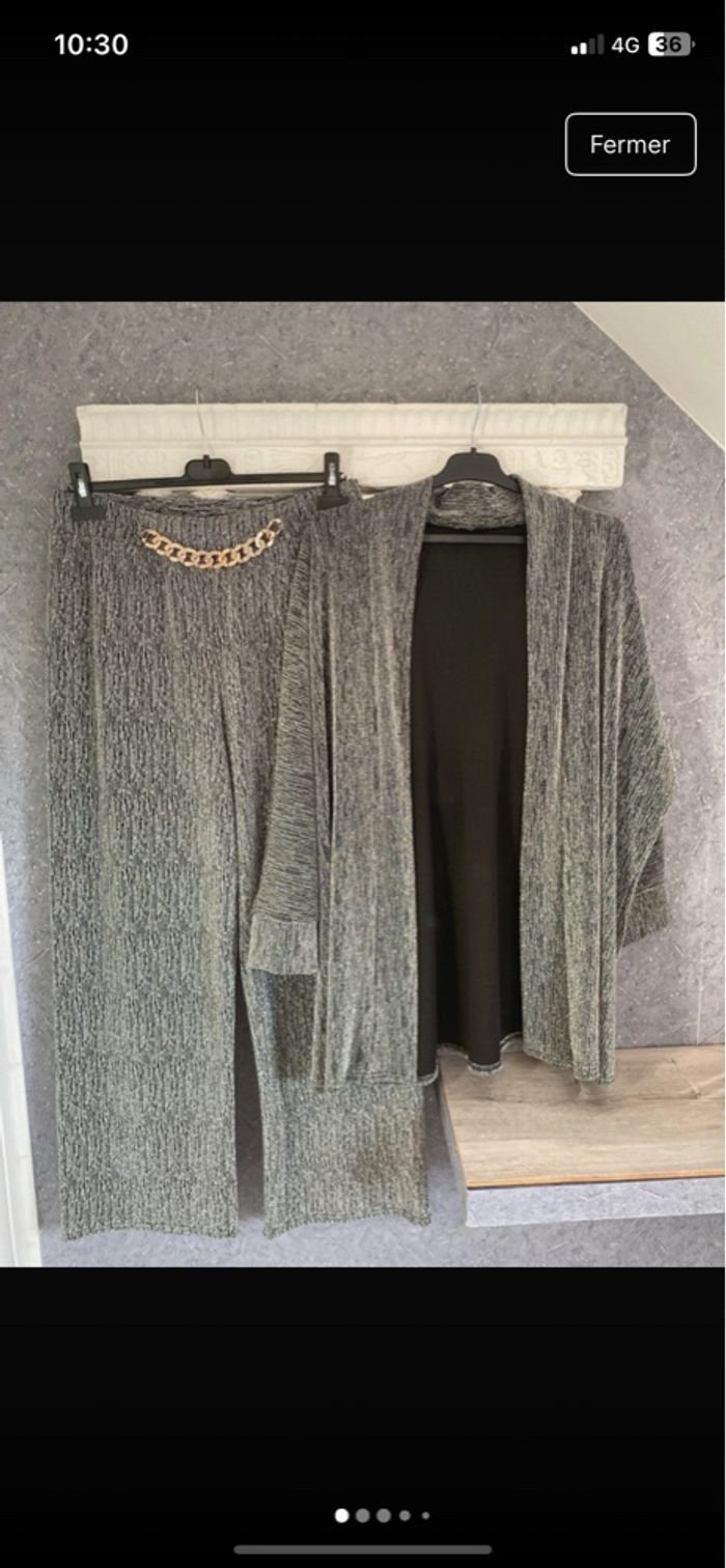 Ensemble pantalon argenté - photo numéro 3