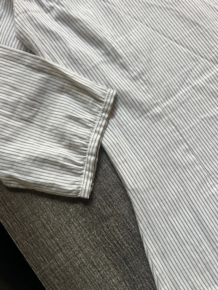 Chemise cintrée, taille 40 couleur blanc, rayures gris clair - photo numéro 7