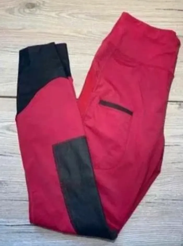 Legging d’Équitation Fouganza Fuchsia, Très Bon État, Taille 34 (XS)