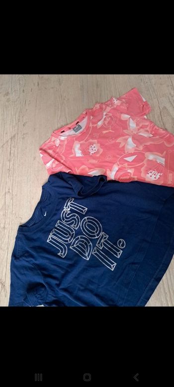 Lot 2 tee-shirts sport Nike puma fille 10 ans