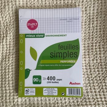 Paquet neuf feuilles simples