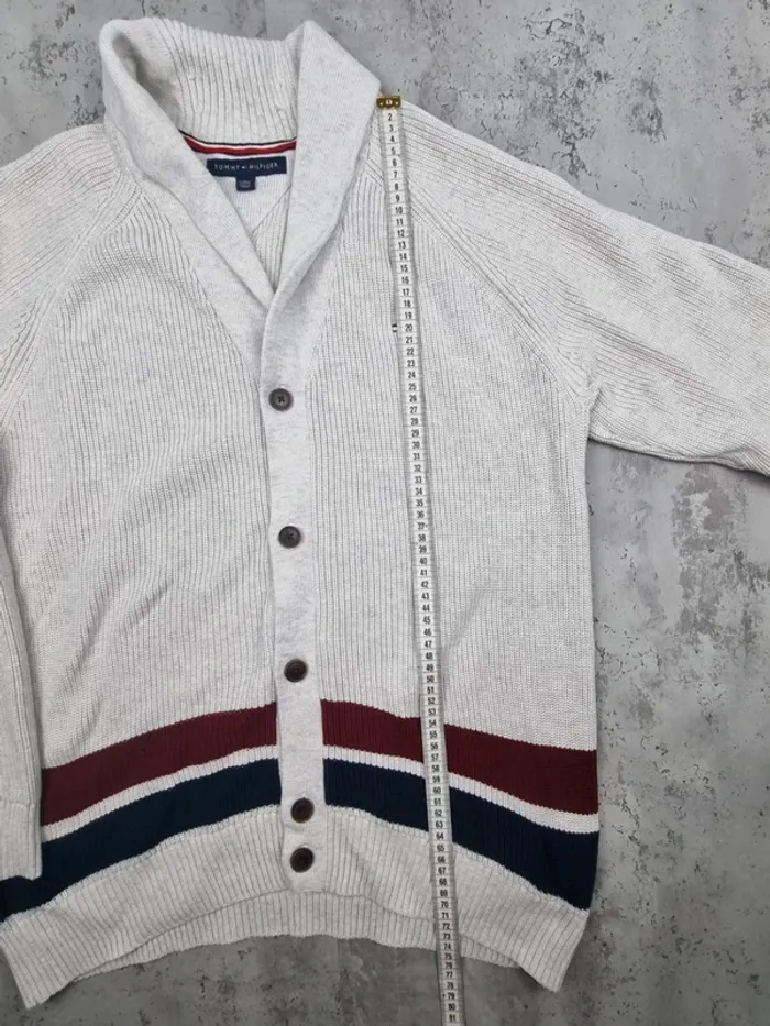 Cardigan Tommy Hilfiger blanc – Taille XL Hommes (mesures en photos) - photo numéro 9