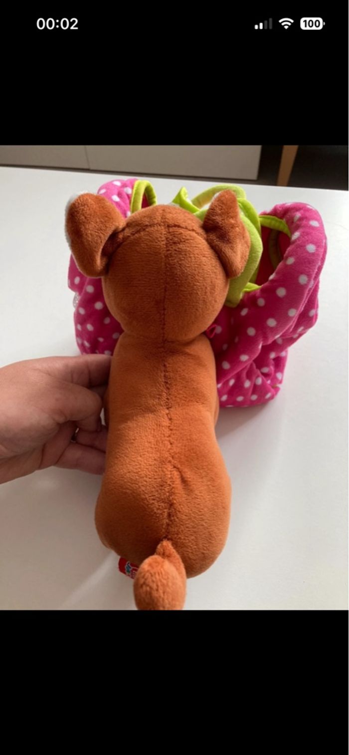 Petit chien et son panier/sac de transport coloris rose - photo numéro 5