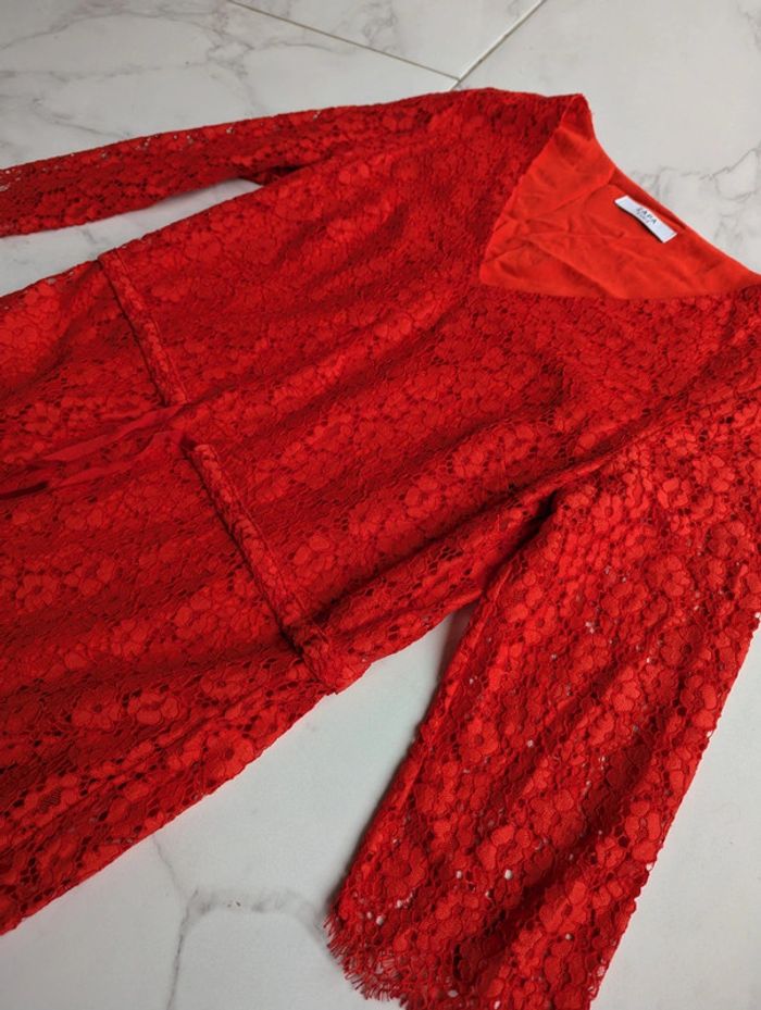 Neuve ! Robe ZAPA rouge élégante en dentelle – Taille S - photo numéro 9