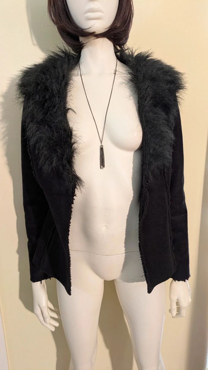 Manteau chaud noir foururu - photo numéro 2