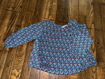 blouse à col Bleu de gris 18 mois