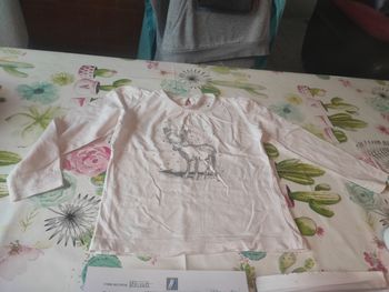 T-shirt ML blanc CFK 4 ans fille