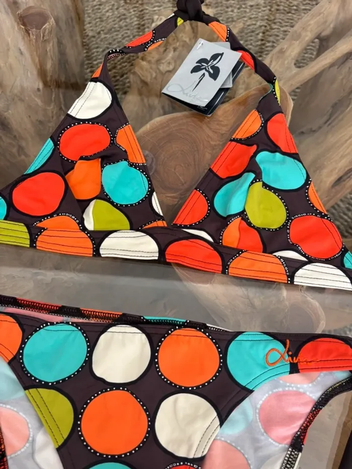 Maillot de bain 2 pièces Livia 38 multicolore ronds - photo numéro 3