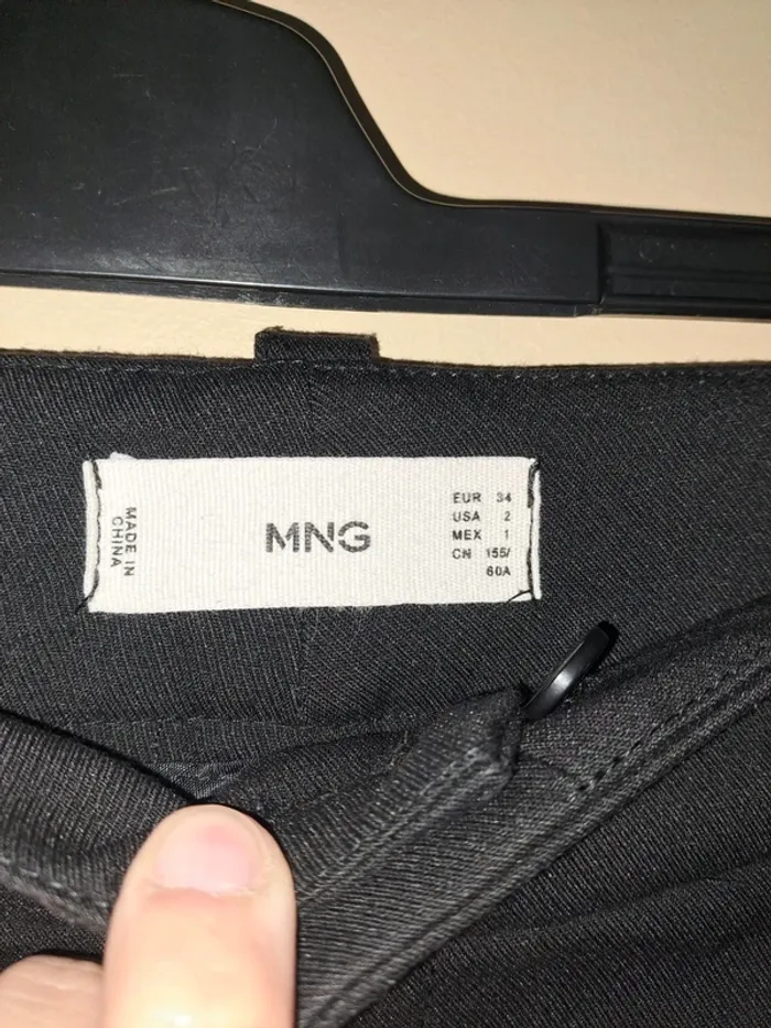 Pantalon femme Mango jambes larges comme neuf 34 noir - photo numéro 3