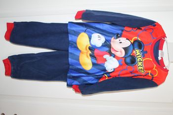 pyjama polaire mickey bleu et rouge 4 ans