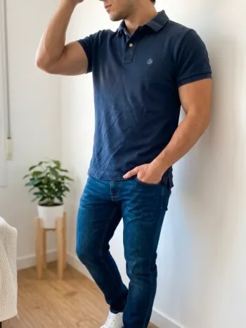 🔥 Polo Sringfield Bleu Marine – Casual & Confort - Taille XS