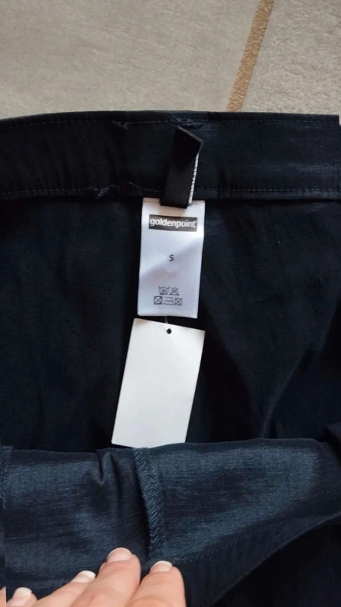 Pantalon tregging bleu  marine  taille s brillant avec  effets - photo numéro 7