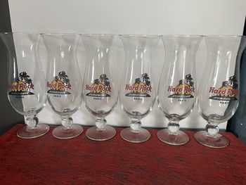☆☆ Lot 6 Verres Hard Rock Café Paris + 1 Verre identique offert ☆☆