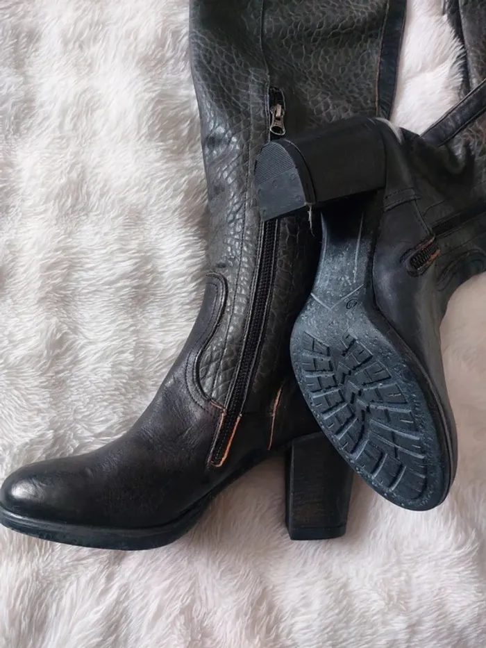 Bottes neuves en cuir de veau noir – Today D – Taille 40 - photo numéro 6