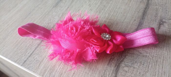 Bandeau double fleur fushia - photo numéro 2
