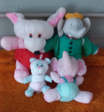 Lot de 4 peluches vintage style Puffalump – bon état