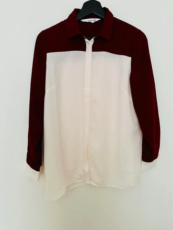 Chemisier Bordeaux et blanc Taille 34