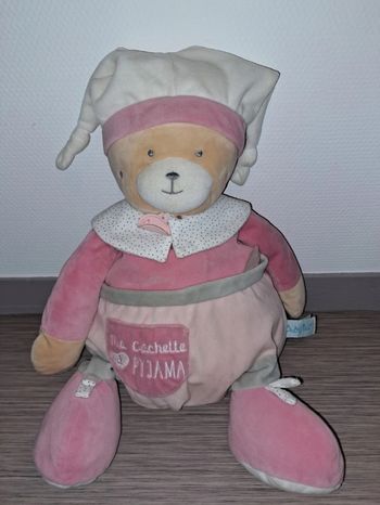 Doudou ours rose range pyjama Baby nat