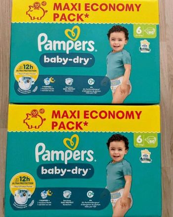 2 cartons Pampers taille 6