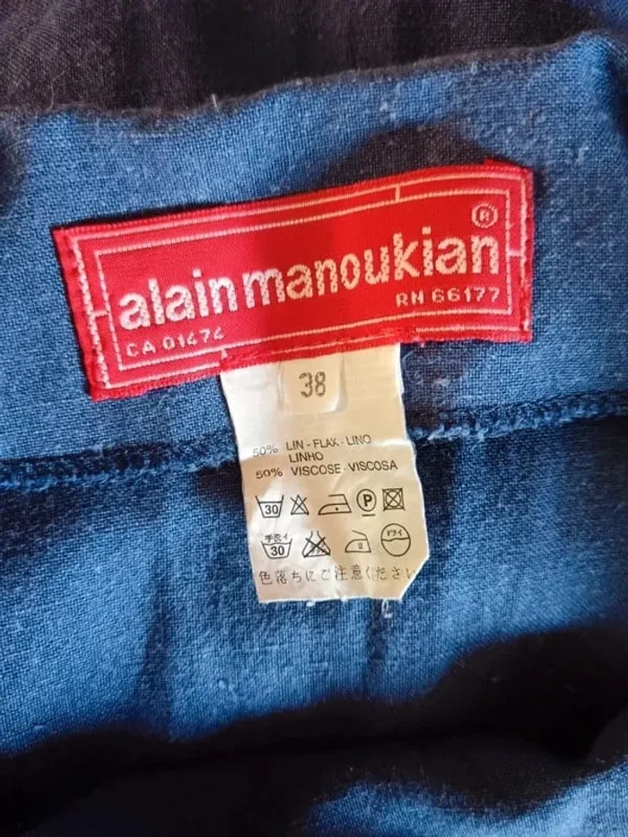 Jupe bleue lin viscose Alain Manoukian - photo numéro 6