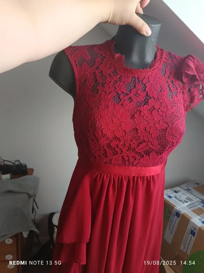 Magnifique robe longue bordeaux taille S - photo numéro 2